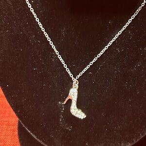 Elegant Silver High Heel Pendant Necklace